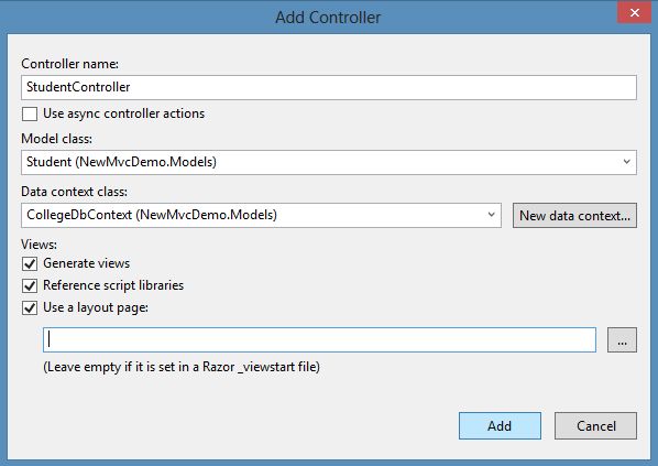 Add New Scaffolded Item